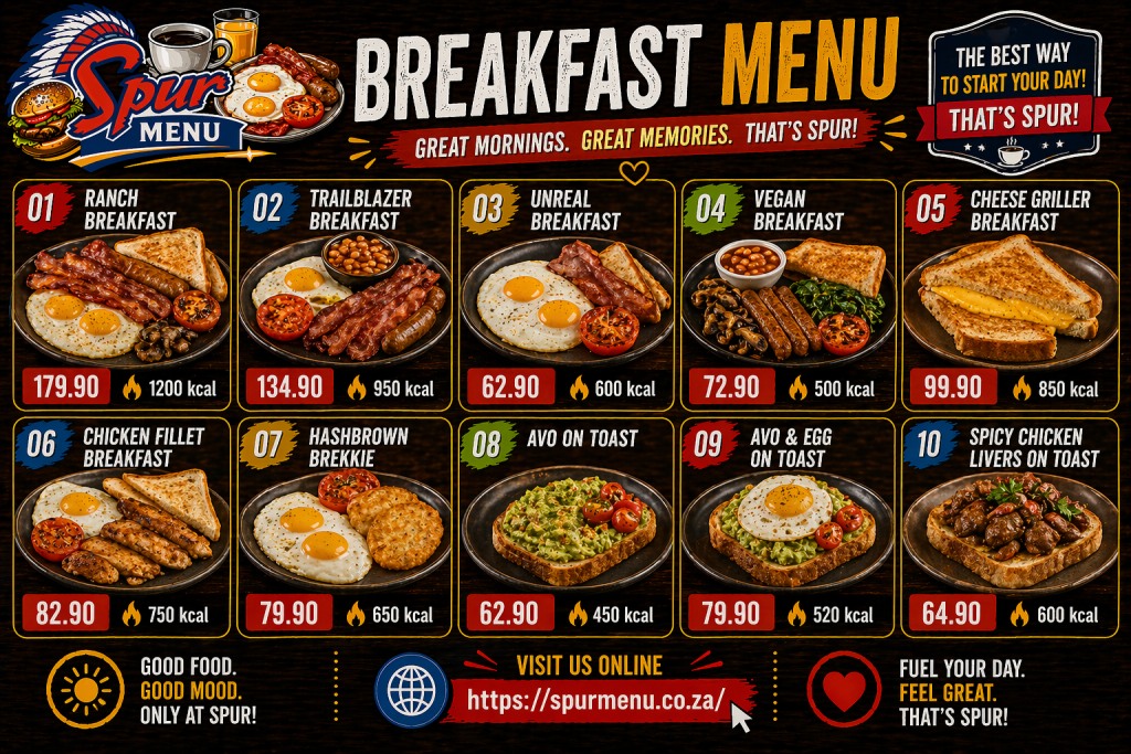 Breakfast Menu and Prices