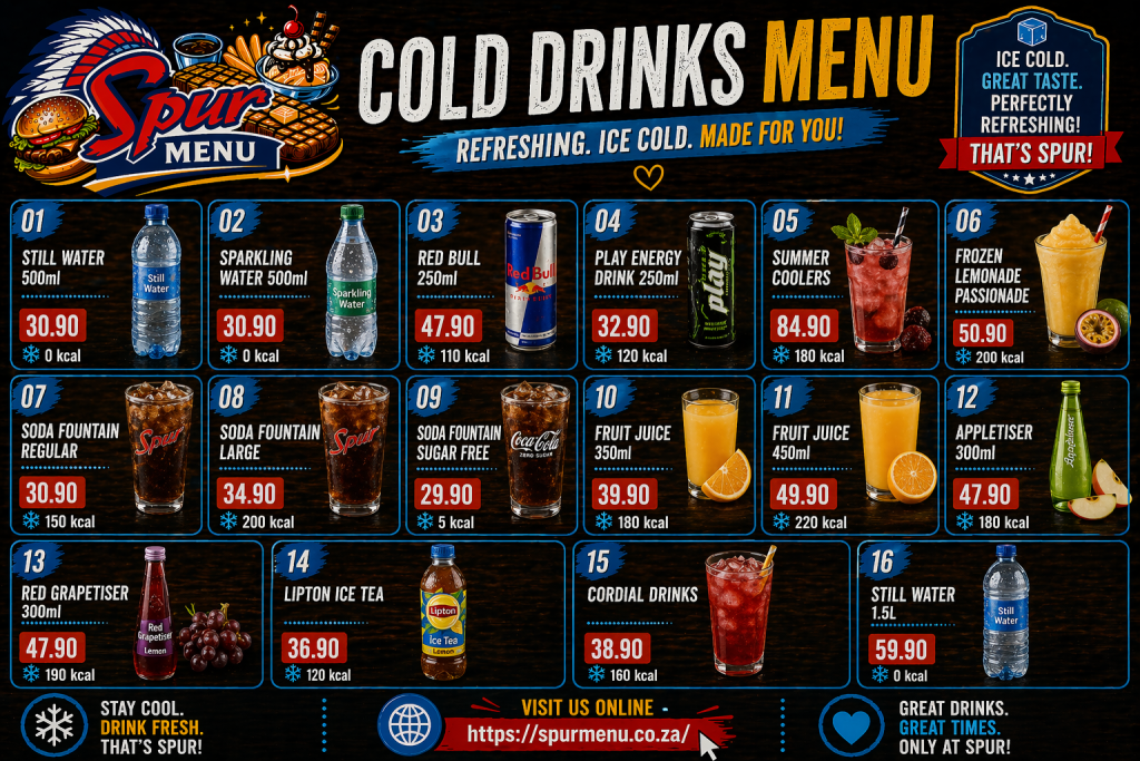Cold Drinks Menu and Prices