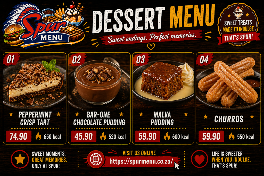 Dessert Menu and Prices