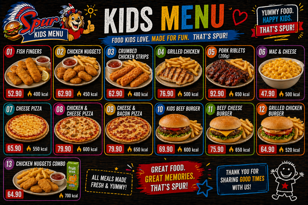 Kids Menu and Prices