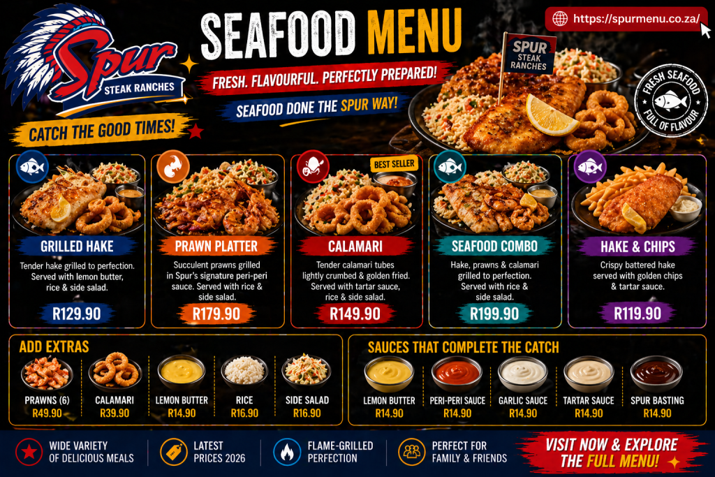 Spur Seafood Menu